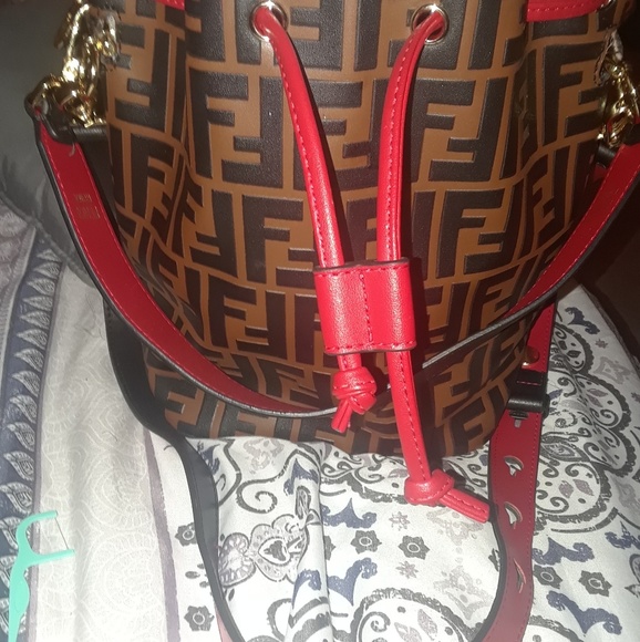 red fendi bucket bag